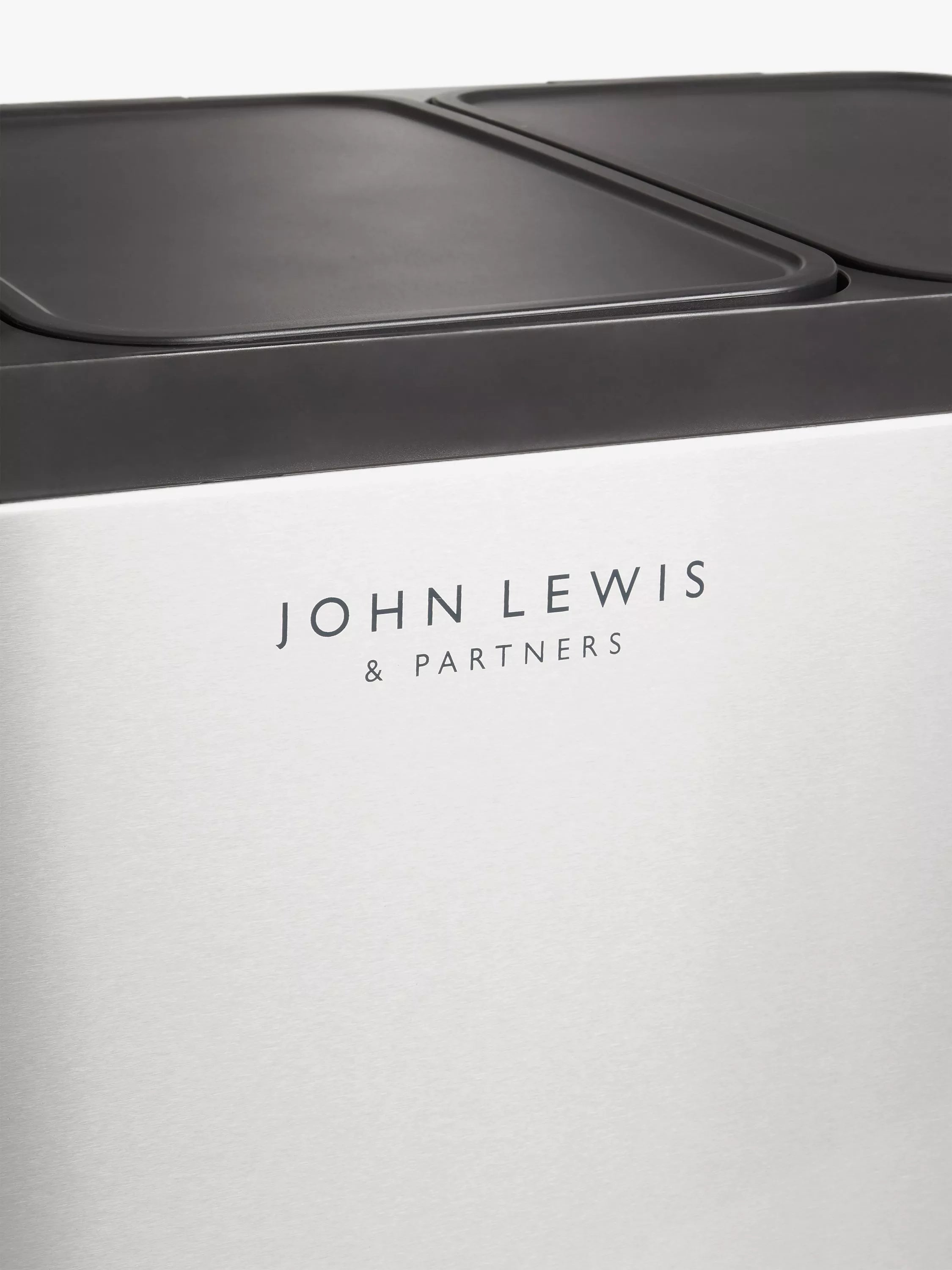 John Lewis recycling pedal bin brushed steel 60L, UK version