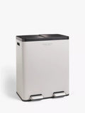 John Lewis 2 Section Recycling Bin, with Handles, 60L - Cream