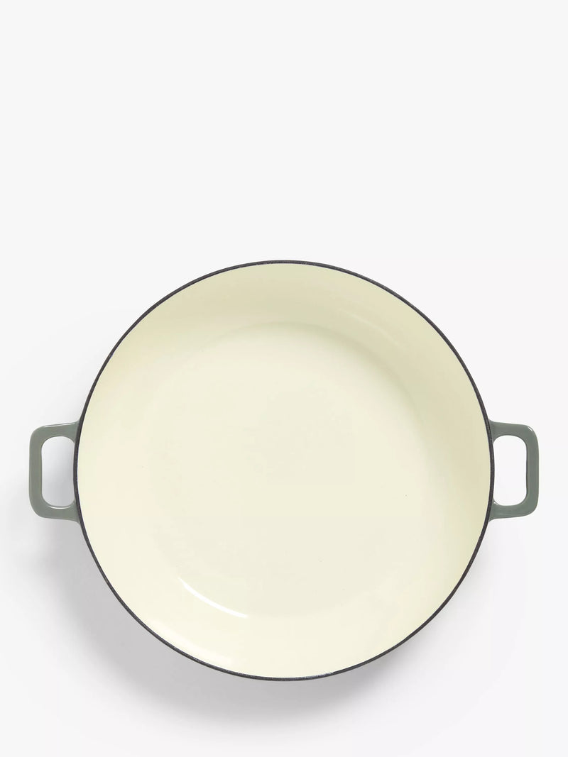 John Lewis Cast Iron Shallow Casserole 31cm Ombre Green, UK version