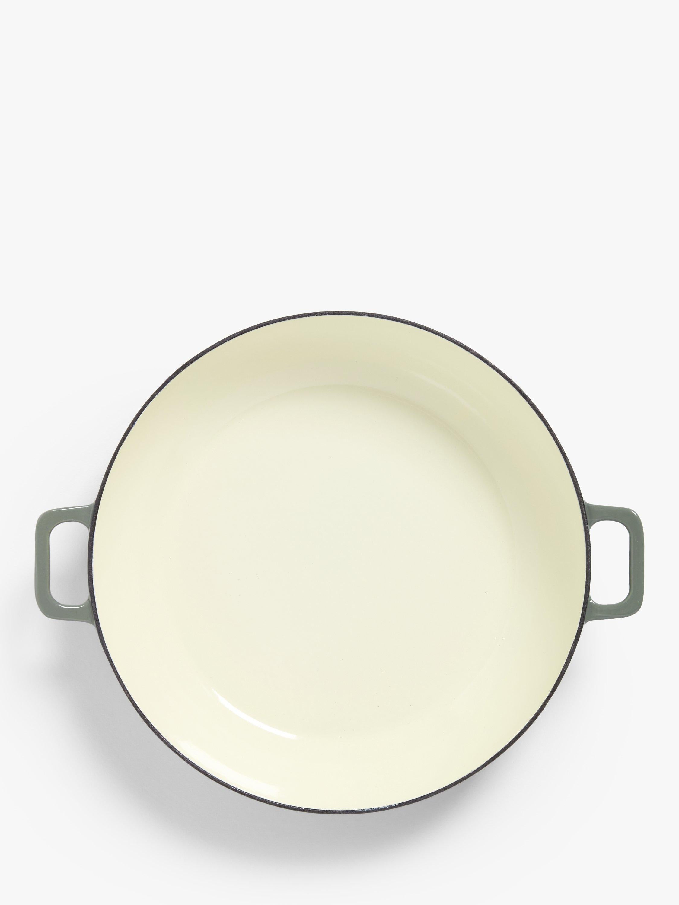 John Lewis Cast Iron Shallow Casserole 31cm Ombre Green, UK version