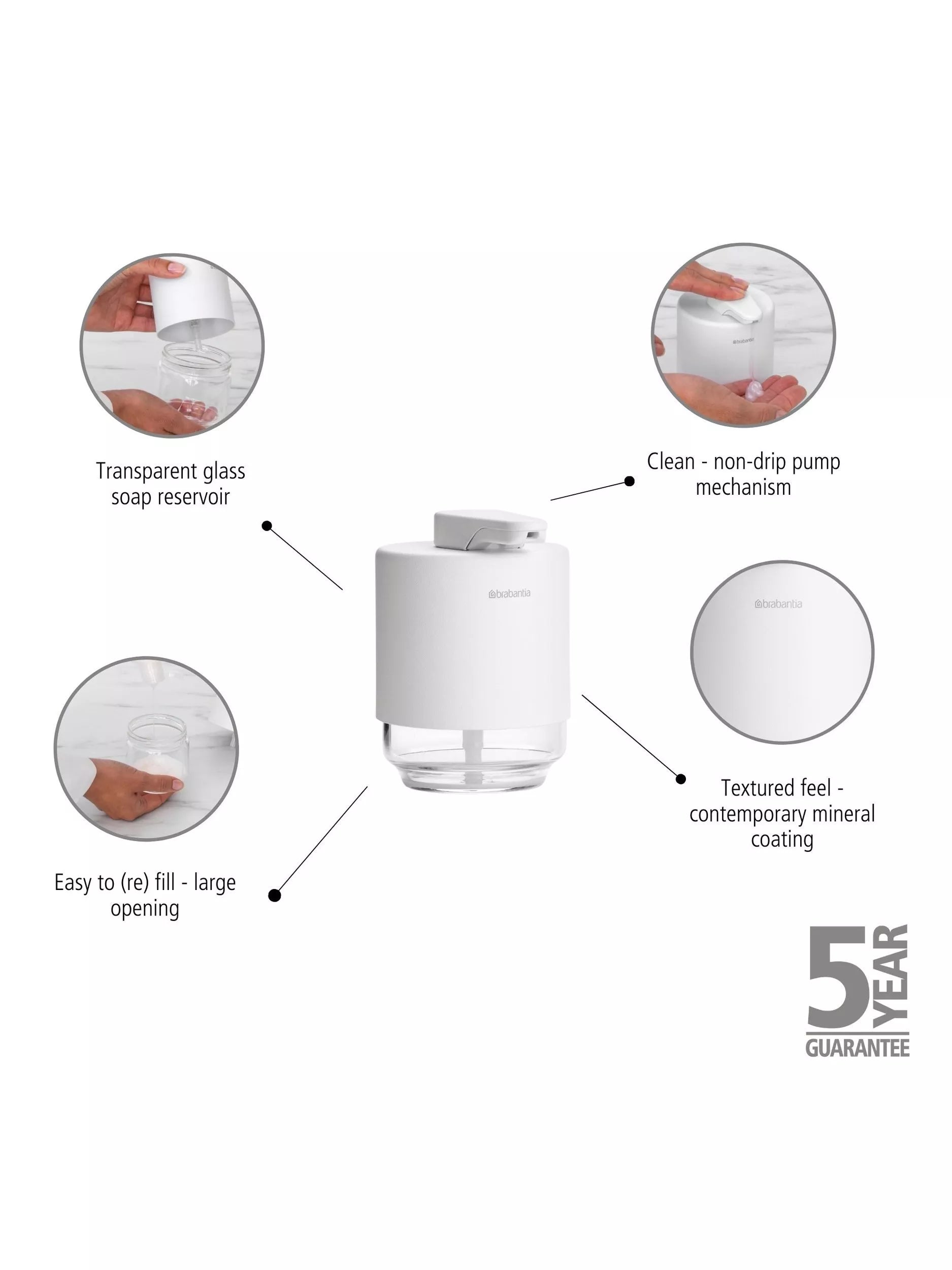 Brabantia MindSet soap pump 200ml (British brand)