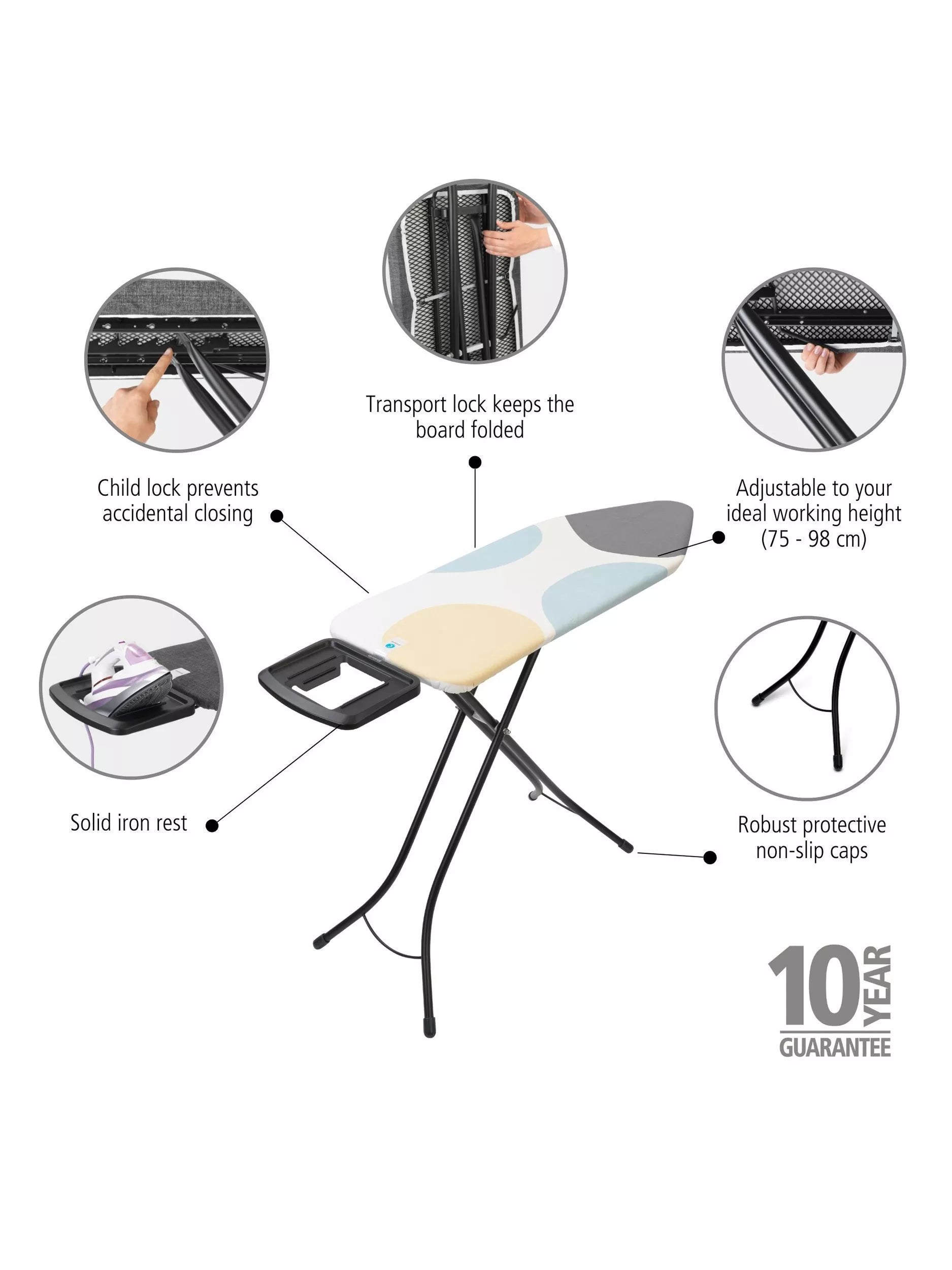 Brabantia ironing board C 124x45cm, imported from the UK