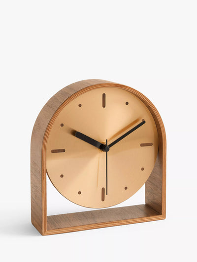 John Lewis John Lewis Mid Century Wood Mantel Clock Natural 16.5cm- Buy online at McGrocer