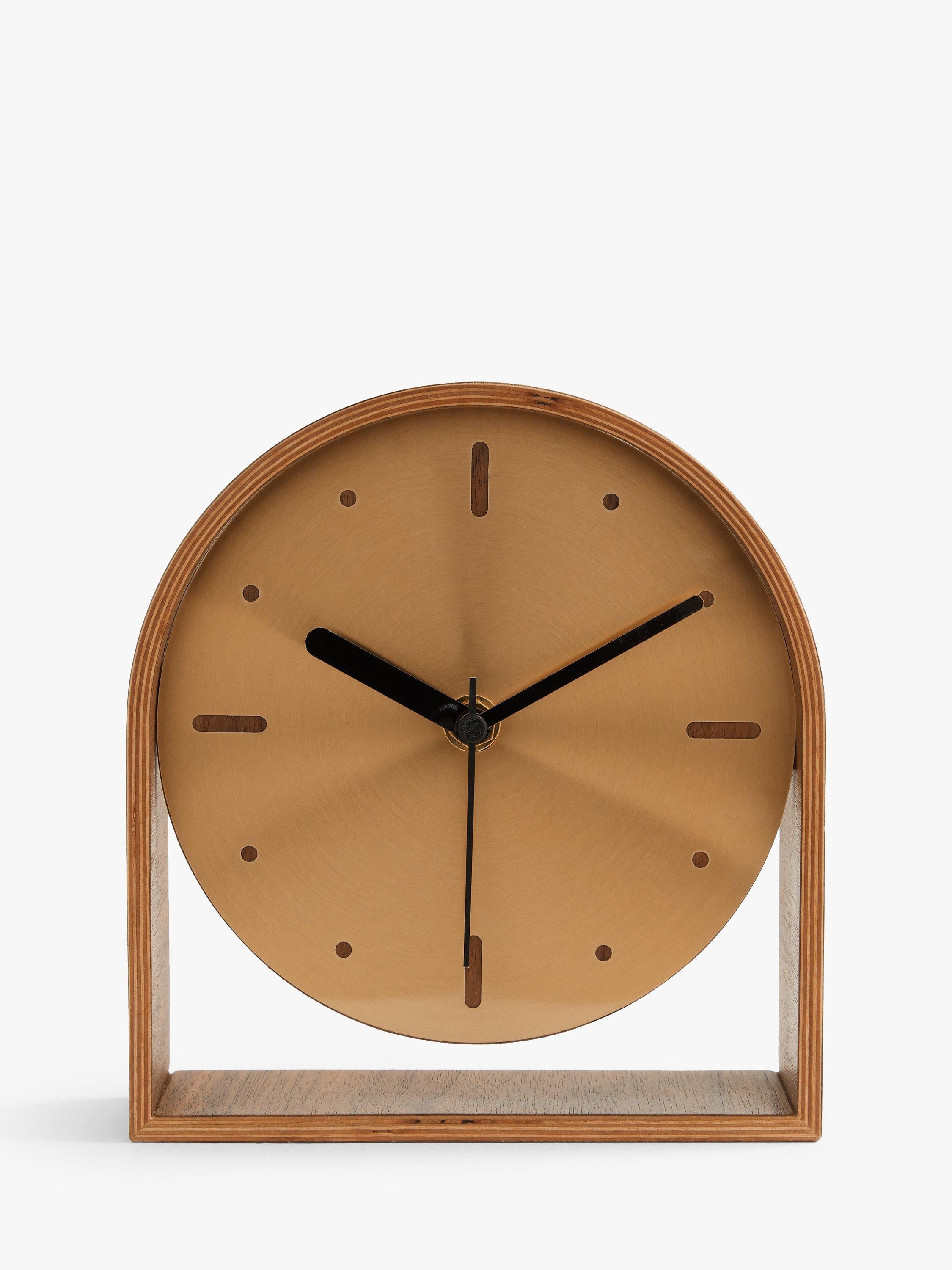 John Lewis mid century wood mantel clock 16.5cm, imported from the UK