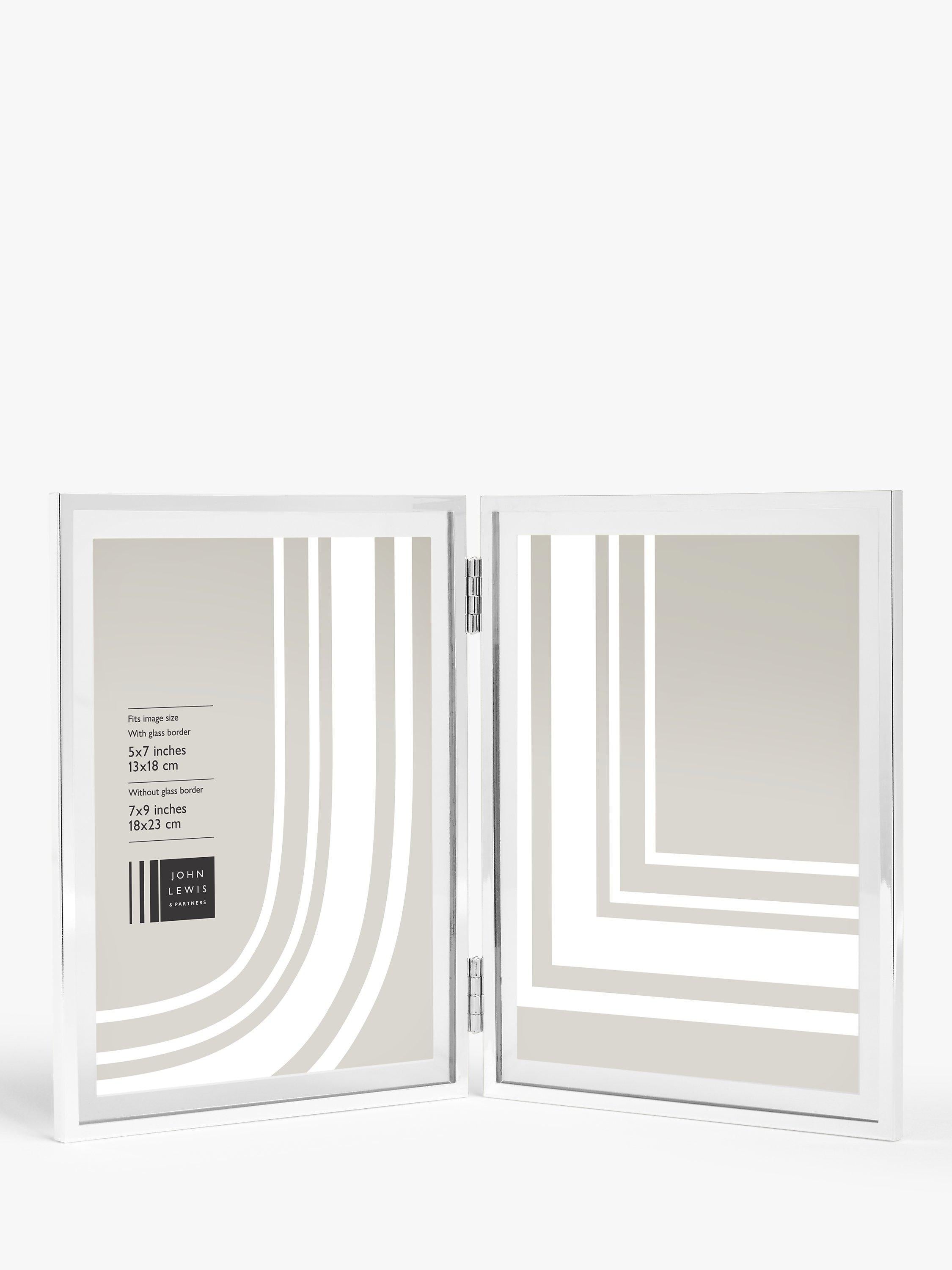 John Lewis silver-plated double photo frame for 5x7 inch photos, UK version