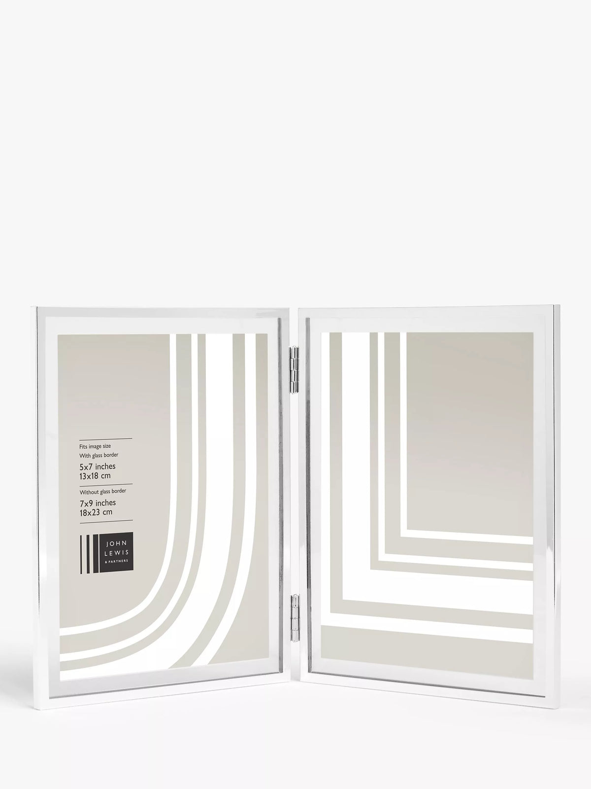 John Lewis silver-plated double photo frame for 5x7 inch photos, UK version