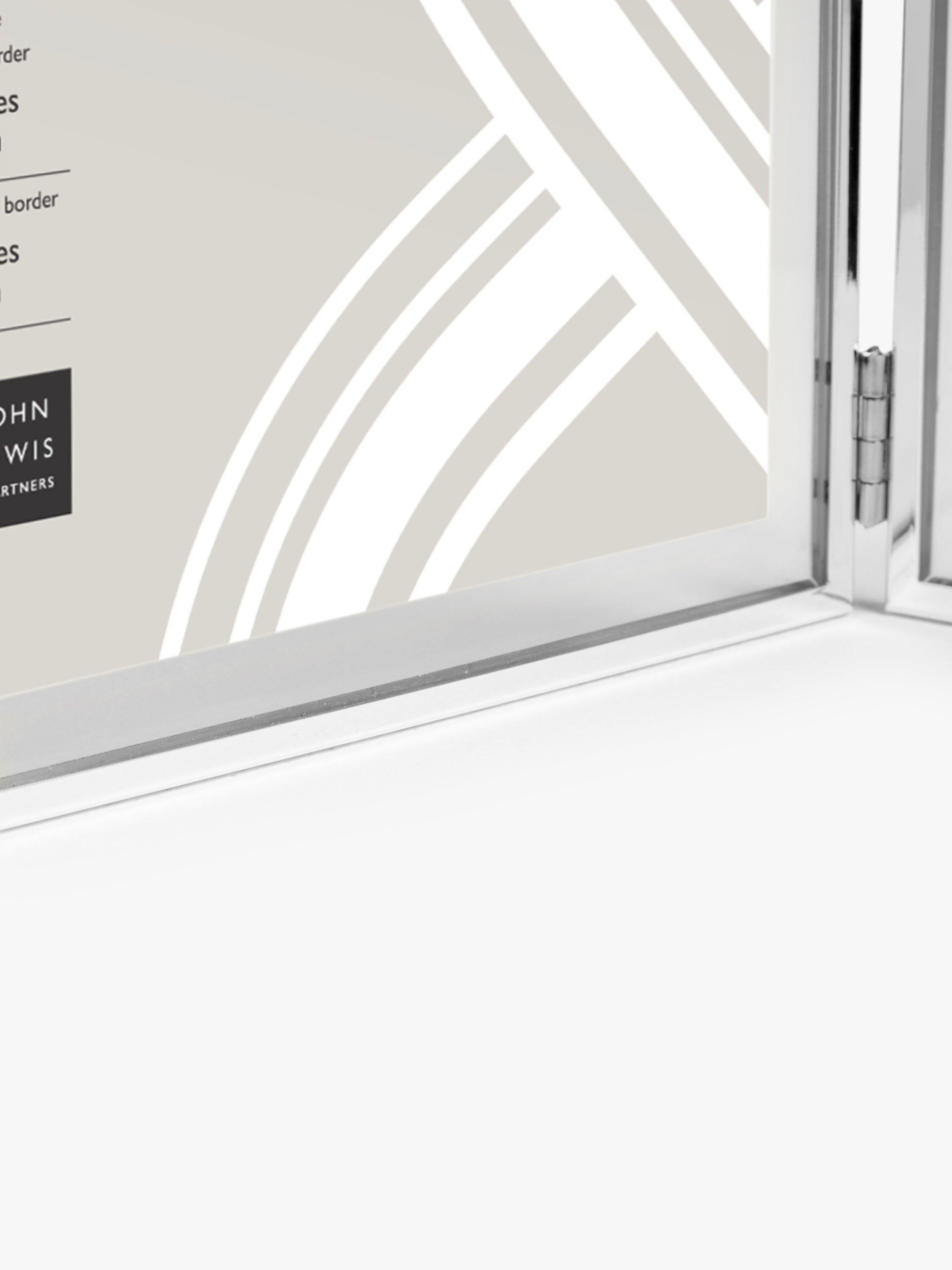 John Lewis silver plated double photo frame with glass border for 4x6 photos, UK version