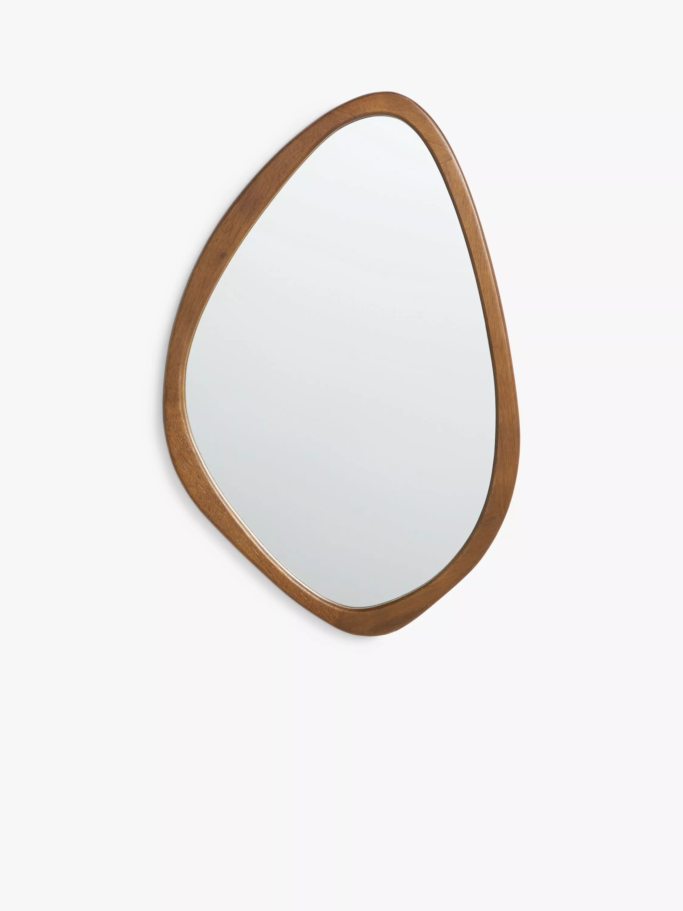 John Lewis mid century oval wall mirror walnut finish, imported from the UK