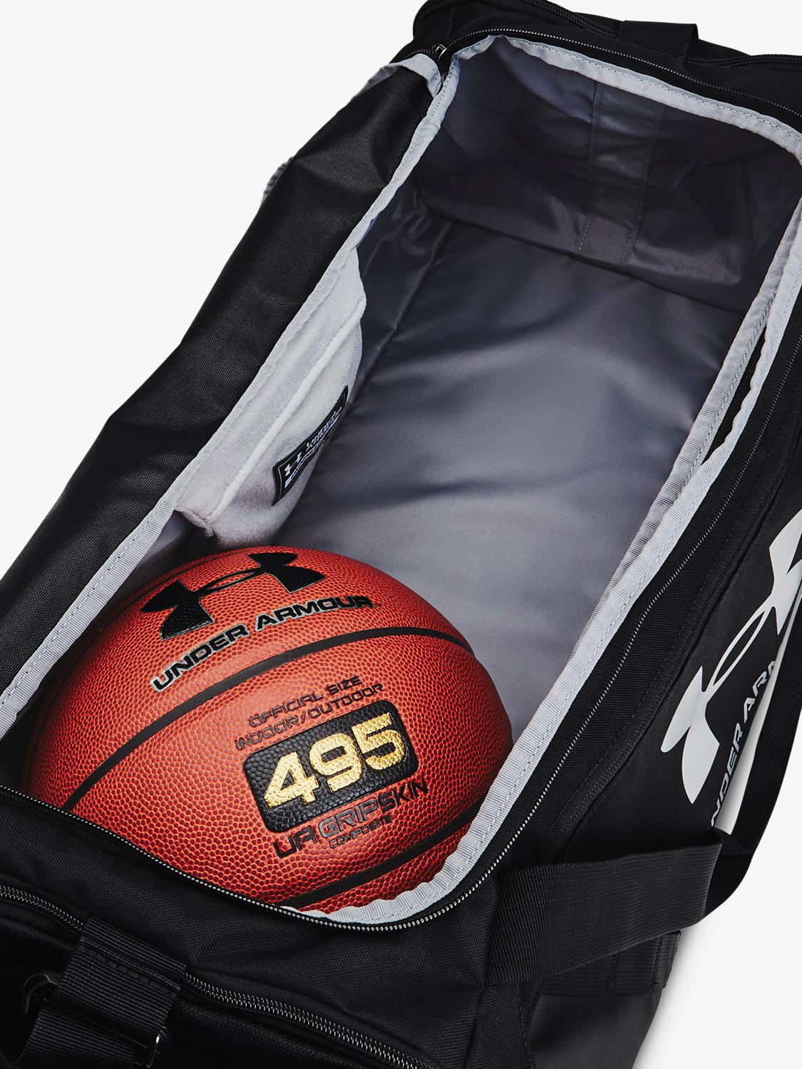 Under Armour medium duffel bag with water-resistant finish and multiple pockets (British brand)