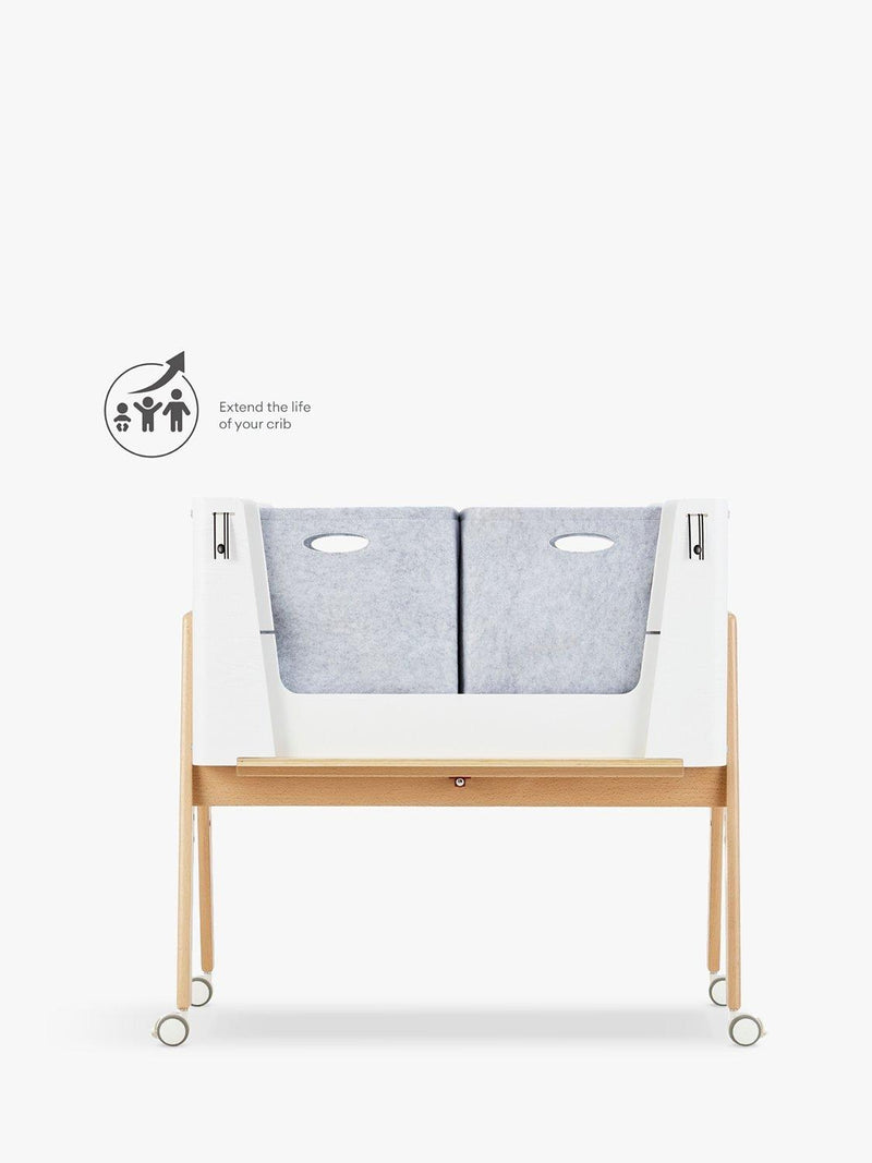 Gaia Baby Hera co-sleep crib in natural ash wood, UK version