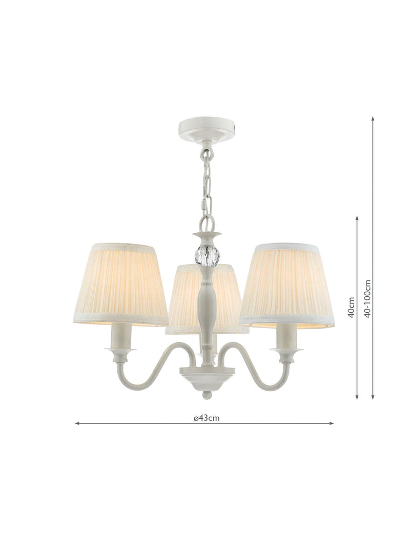 Laura Ashley Ellis 3 Arm ceiling light in painted finish - British product