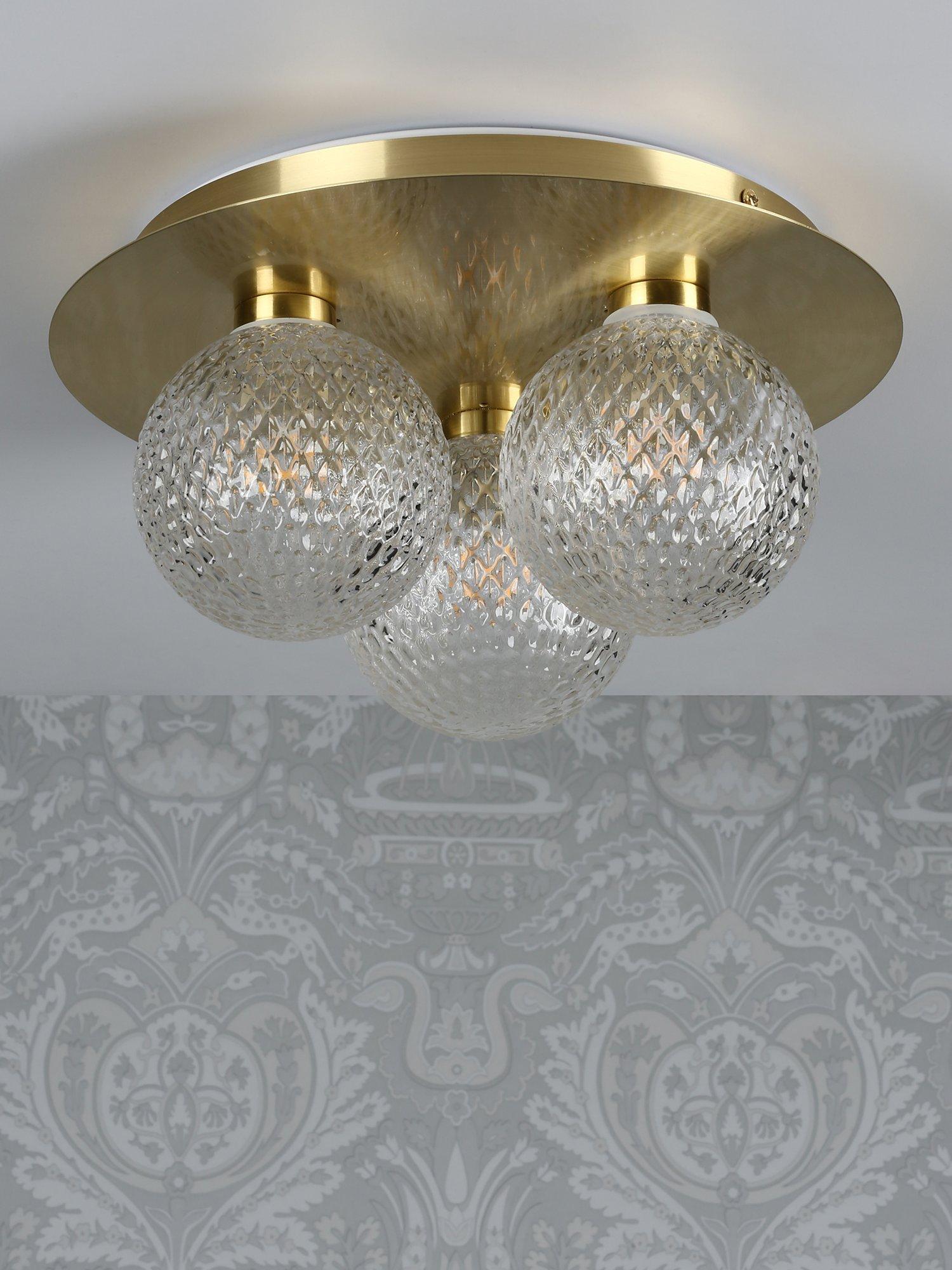 Laura Ashley Prague bathroom ceiling light in satin finish (British brand)