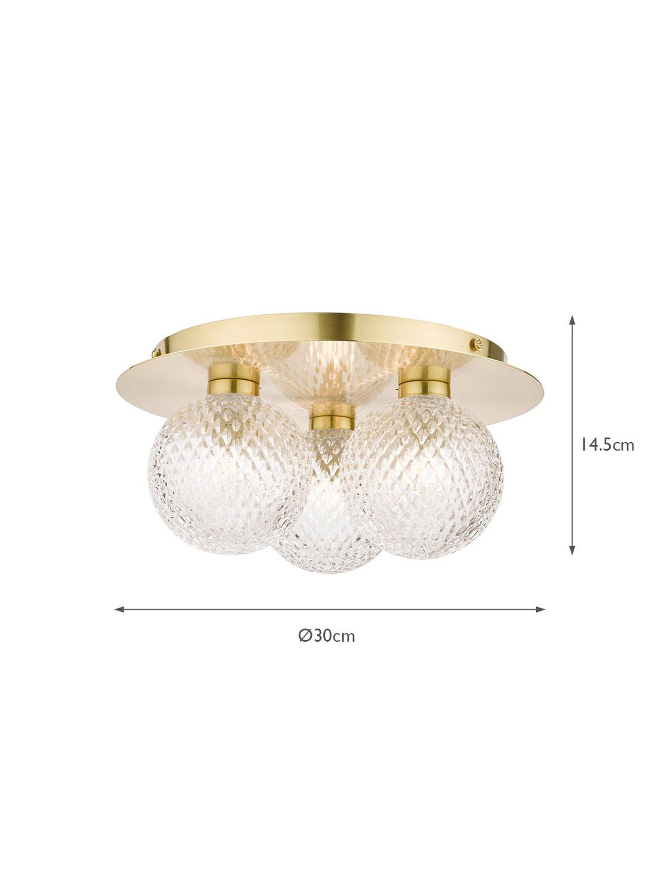 Laura Ashley Prague bathroom ceiling light in satin finish (British brand)