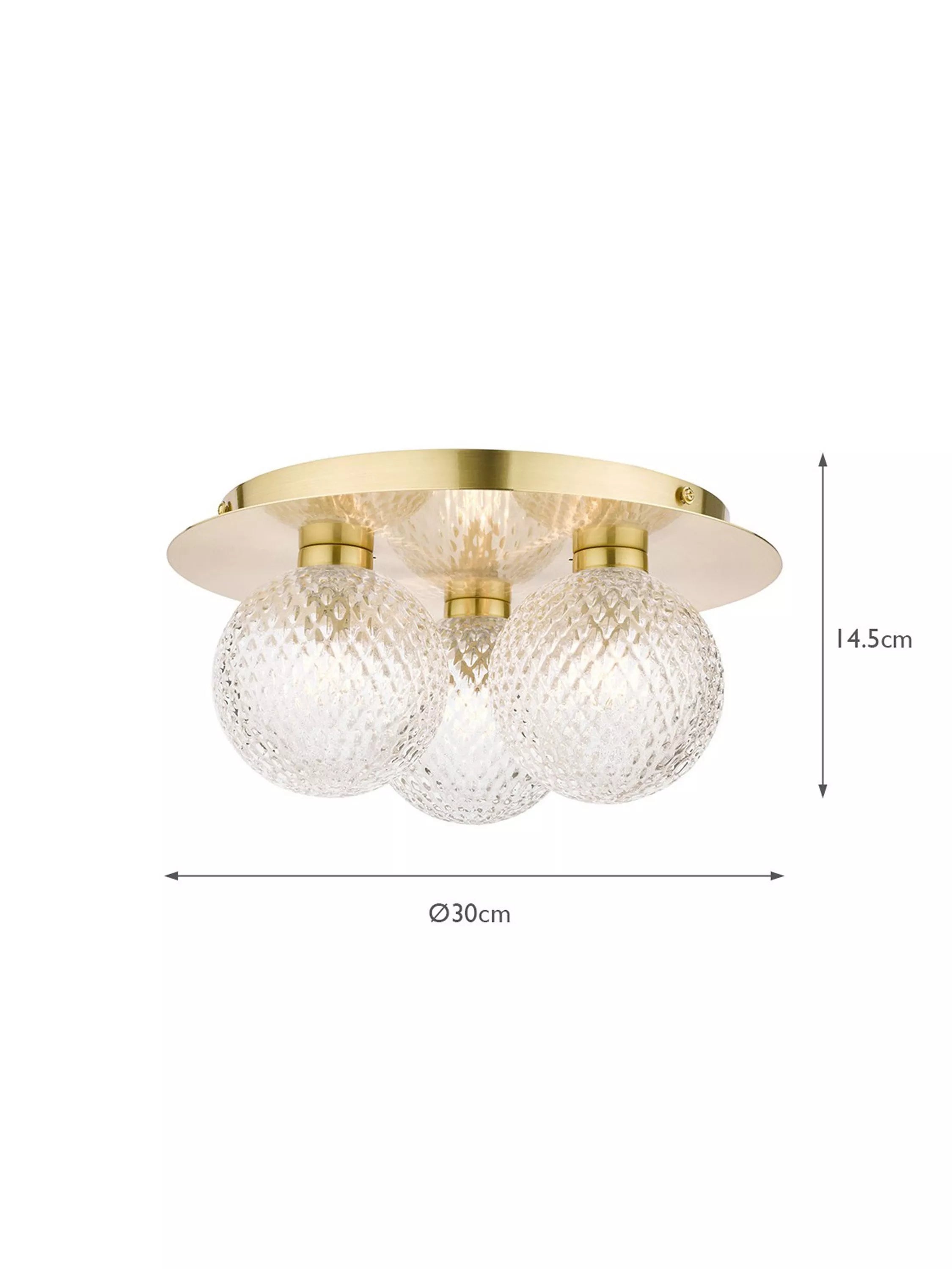 Laura Ashley Prague bathroom ceiling light in satin finish (British brand)