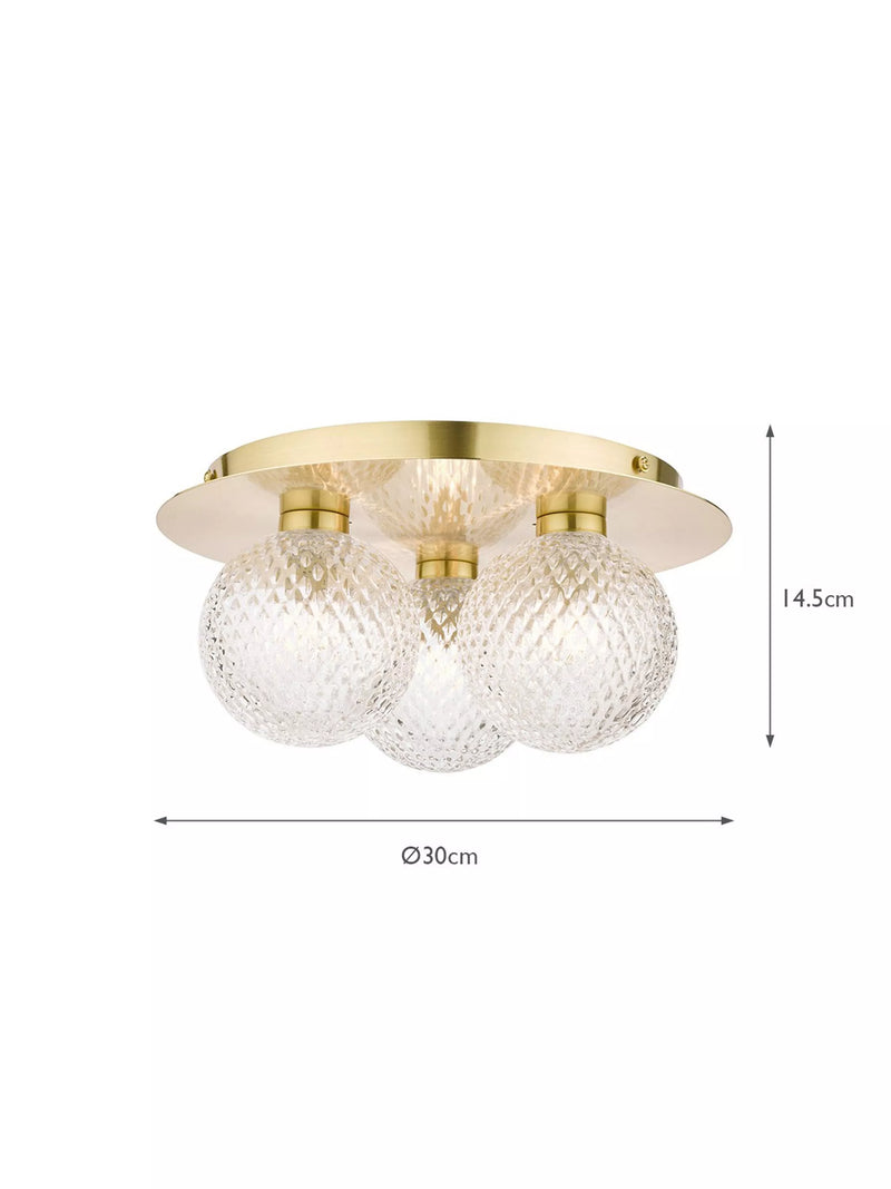 Laura Ashley Prague bathroom ceiling light in satin finish (British brand)