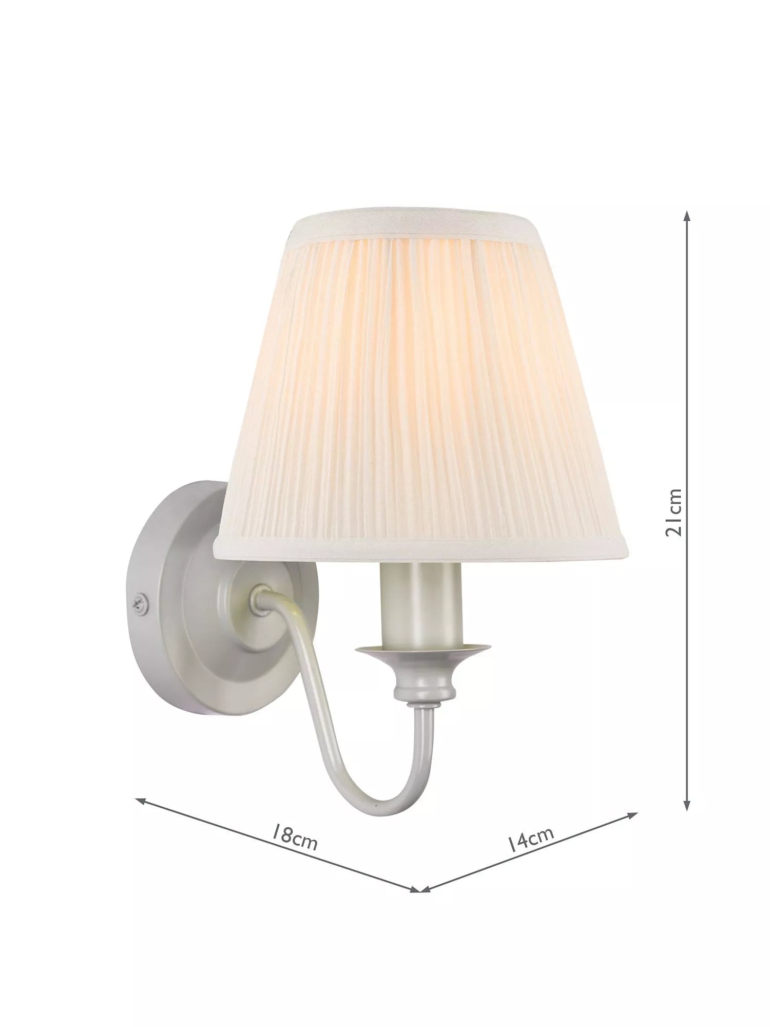 Laura Ashley Ellis wall light Satin Grey, imported from the UK