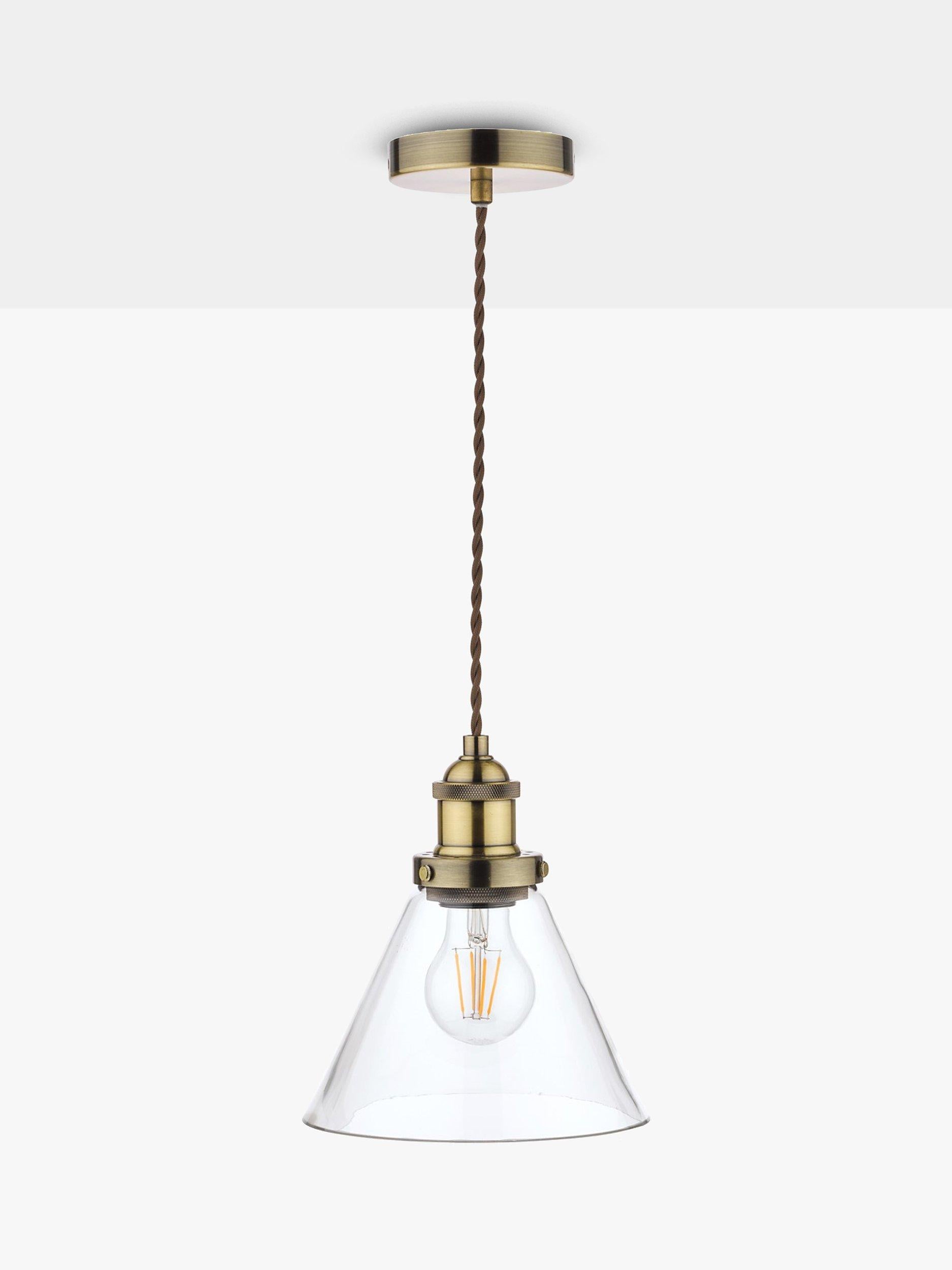 Laura Ashley Isaac glass ceiling light antique finish (British brand)