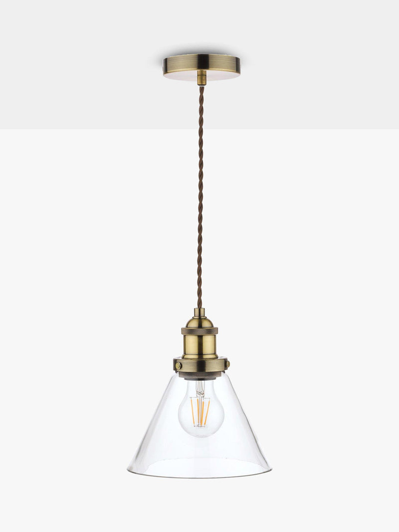 Laura Ashley Isaac glass ceiling light antique finish (British brand)