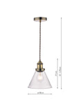 Laura Ashley Isaac glass ceiling light antique finish (British brand)