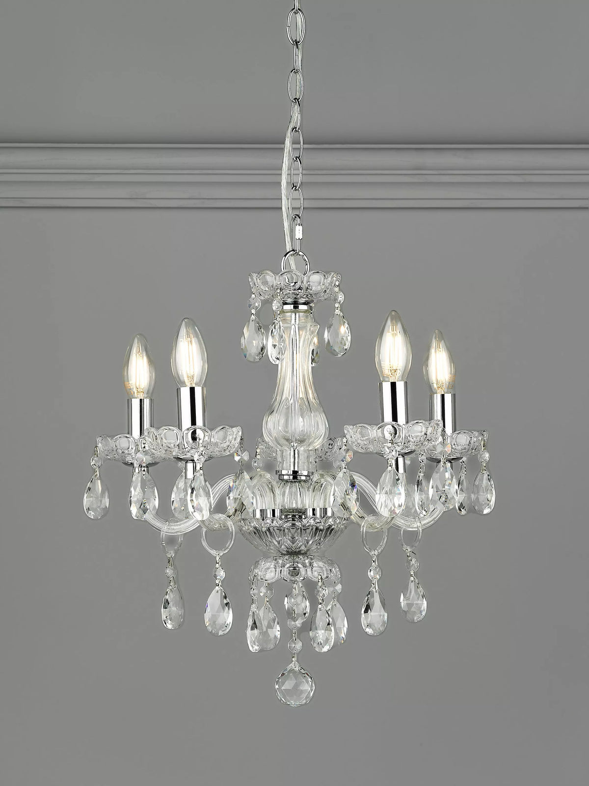 Laura Ashley Harriet crystal 5 arm chandelier, imported from the UK