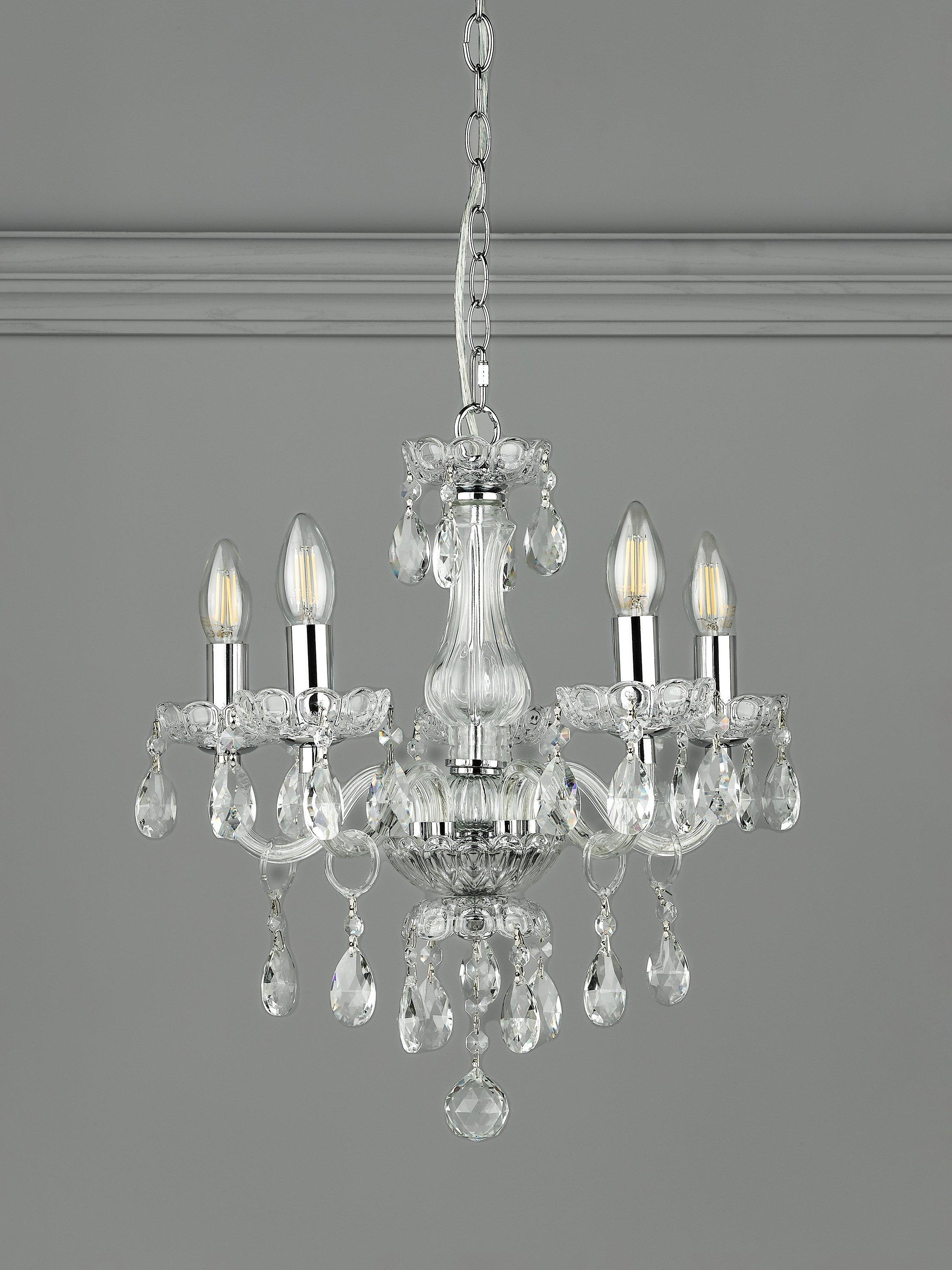 Laura Ashley Harriet crystal 5 arm chandelier, imported from the UK