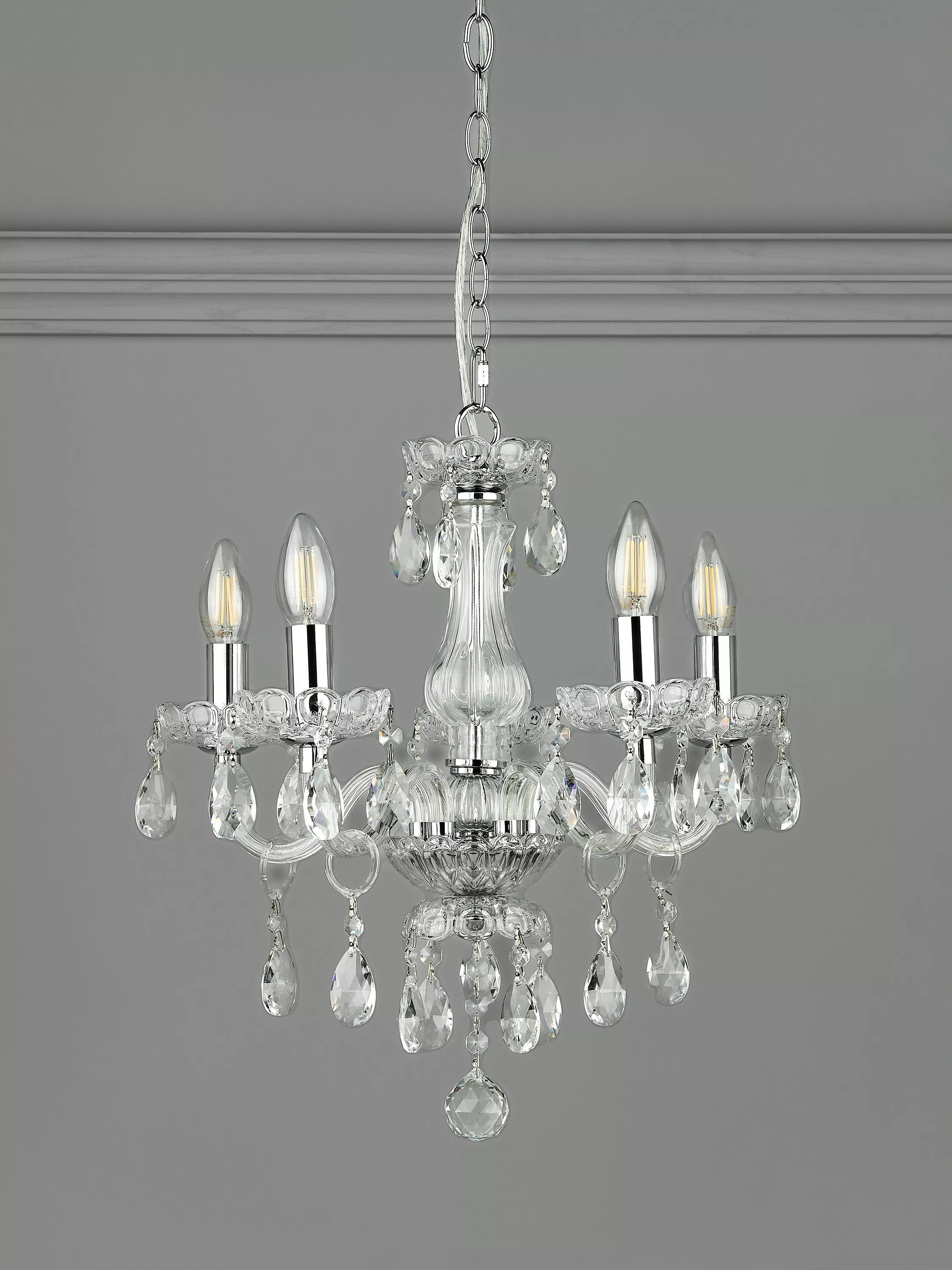 Laura Ashley Harriet crystal 5 arm chandelier, imported from the UK