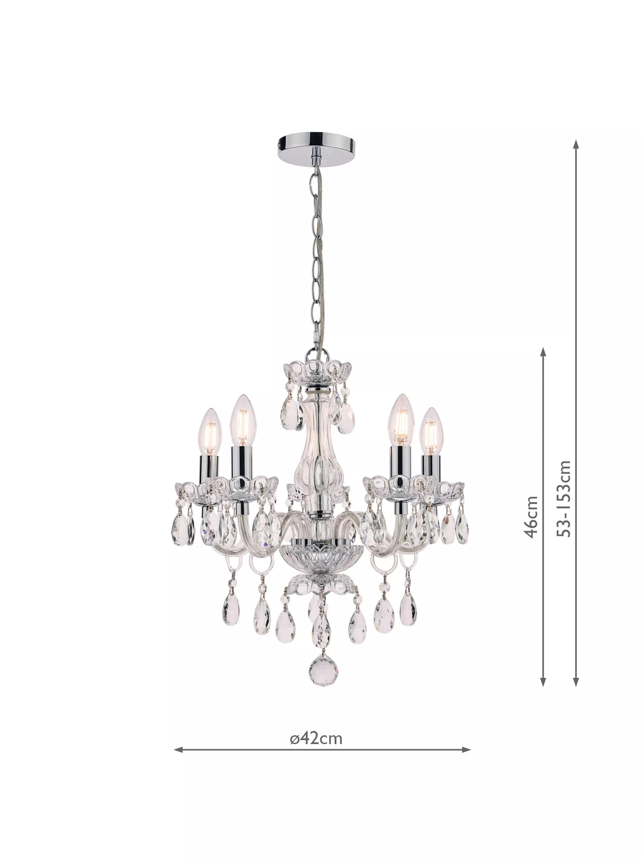 Laura Ashley Harriet crystal 5 arm chandelier, imported from the UK