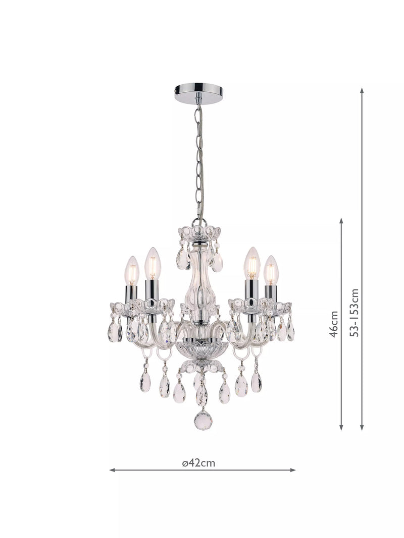 Laura Ashley Harriet crystal 5 arm chandelier, imported from the UK