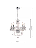Laura Ashley Harriet crystal 5 arm chandelier, imported from the UK