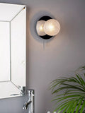 Laura Ashley Prague Textured Glass Bathroom Wall Light, Clear/Chrome