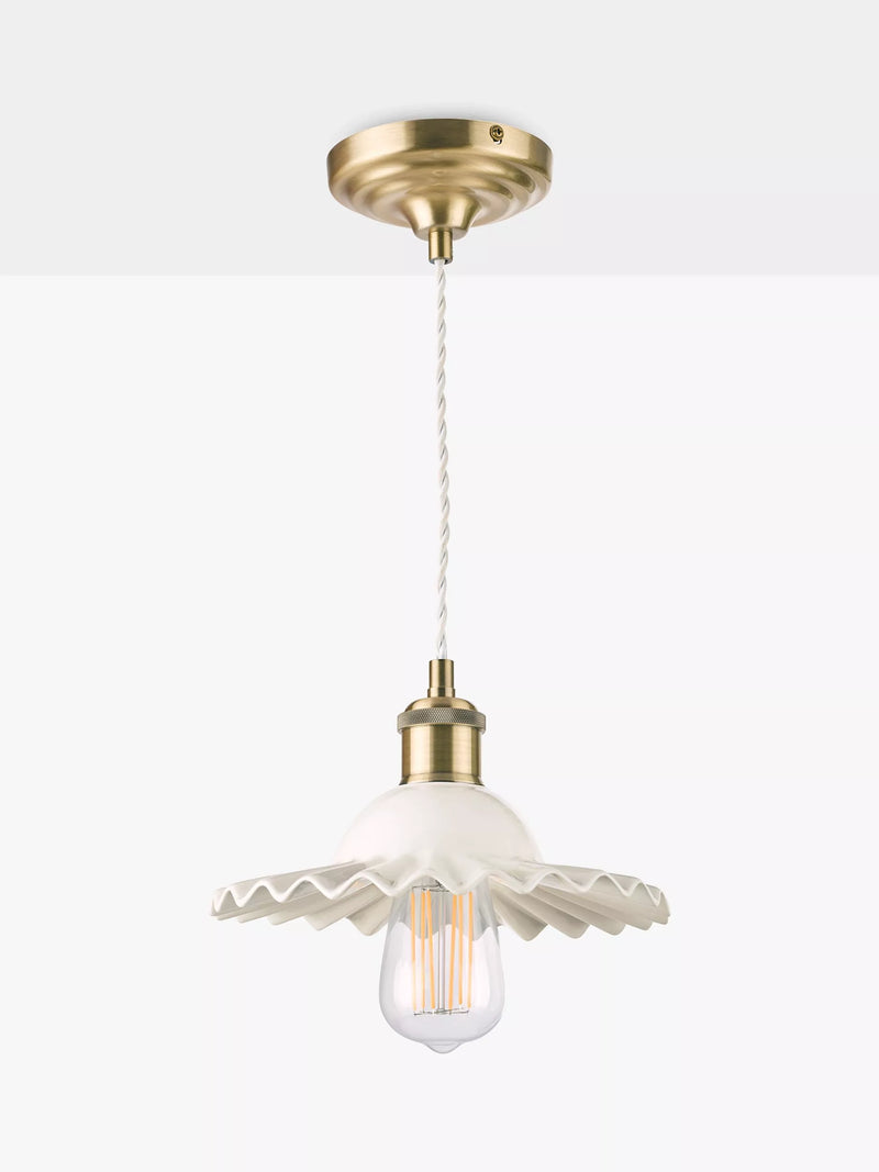 Laura Ashley Beca ceramic ceiling light small gloss white (British brand)
