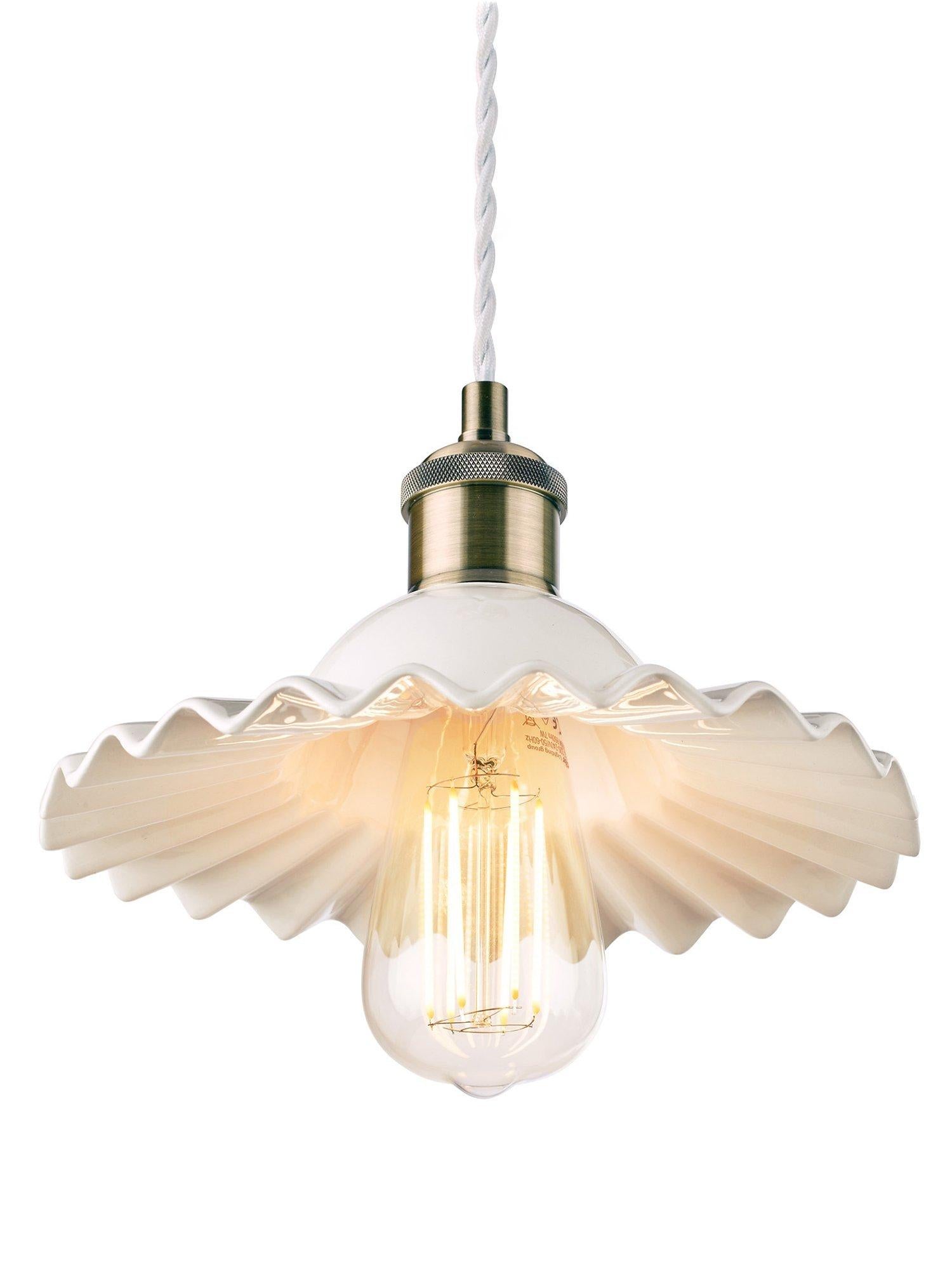 Laura Ashley Beca ceramic ceiling light small gloss white (British brand)