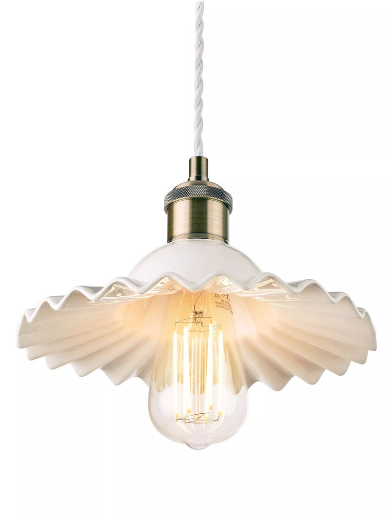 Laura Ashley Beca ceramic ceiling light small gloss white (British brand)