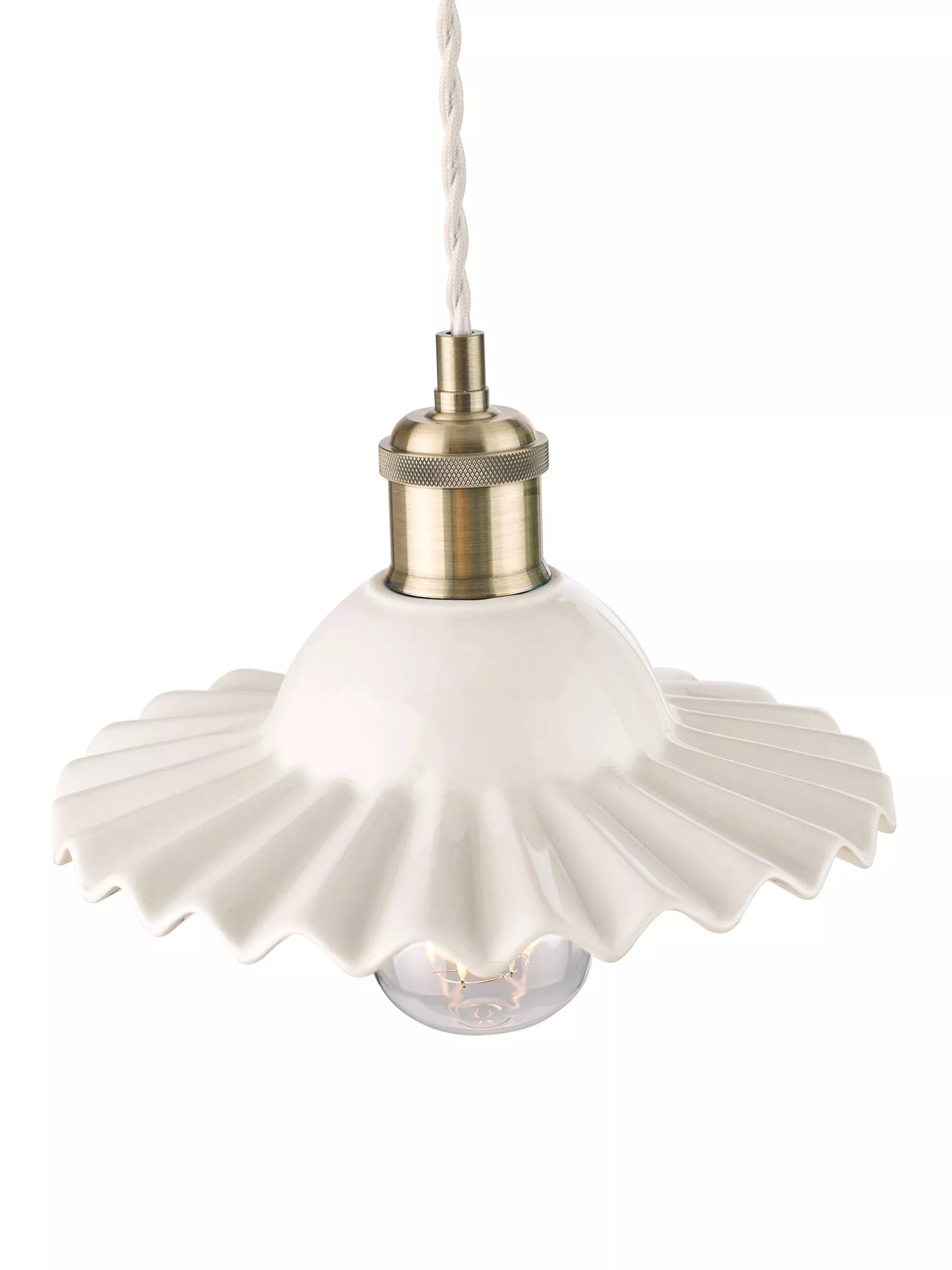 Laura Ashley Beca ceramic ceiling light small gloss white (British brand)