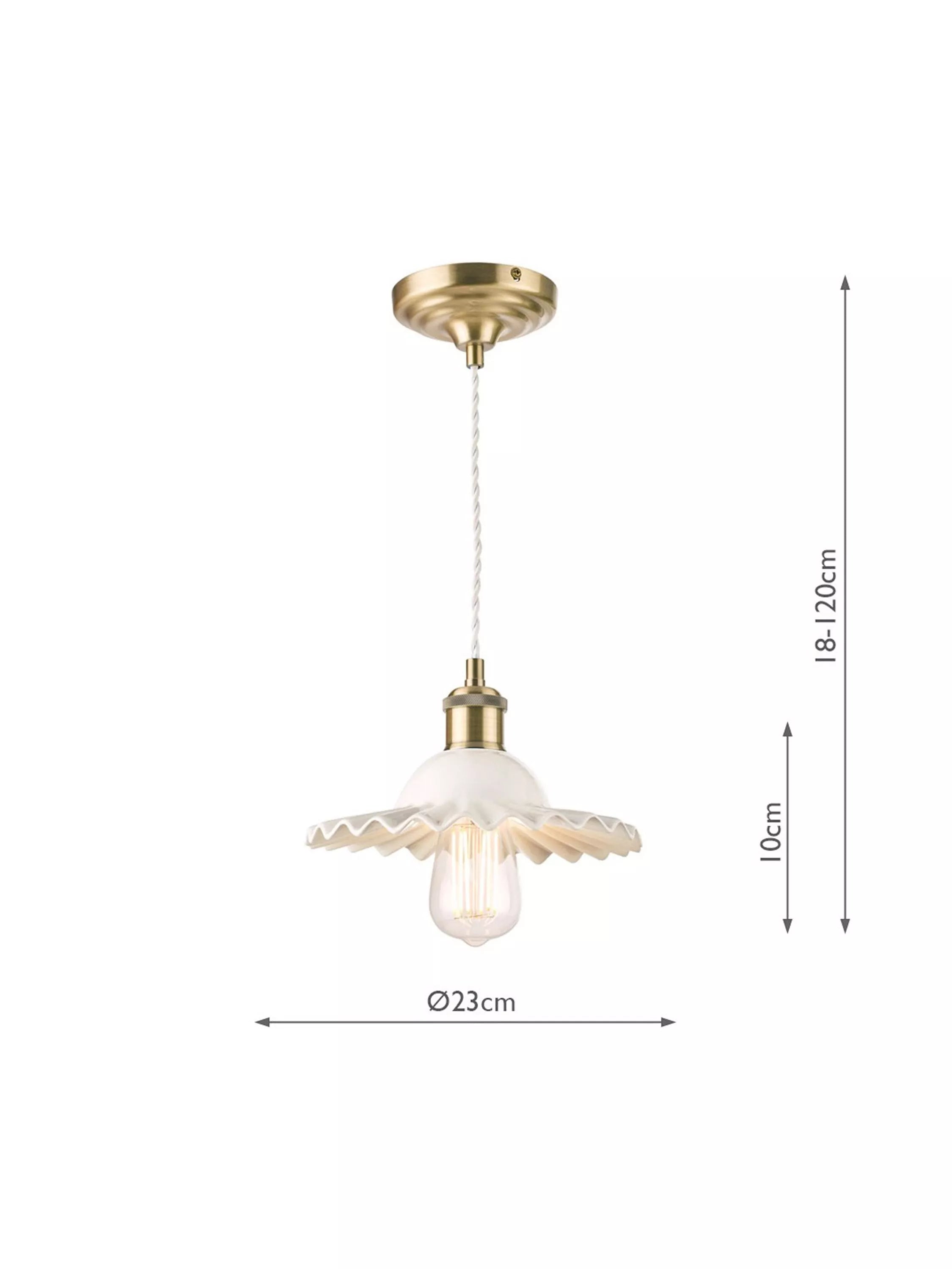 Laura Ashley Beca ceramic ceiling light small gloss white (British brand)