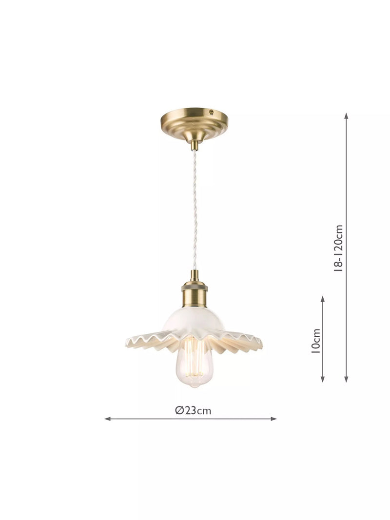 Laura Ashley Beca ceramic ceiling light small gloss white (British brand)