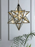 Laura Ashley star glass ceiling light polished silver - British product