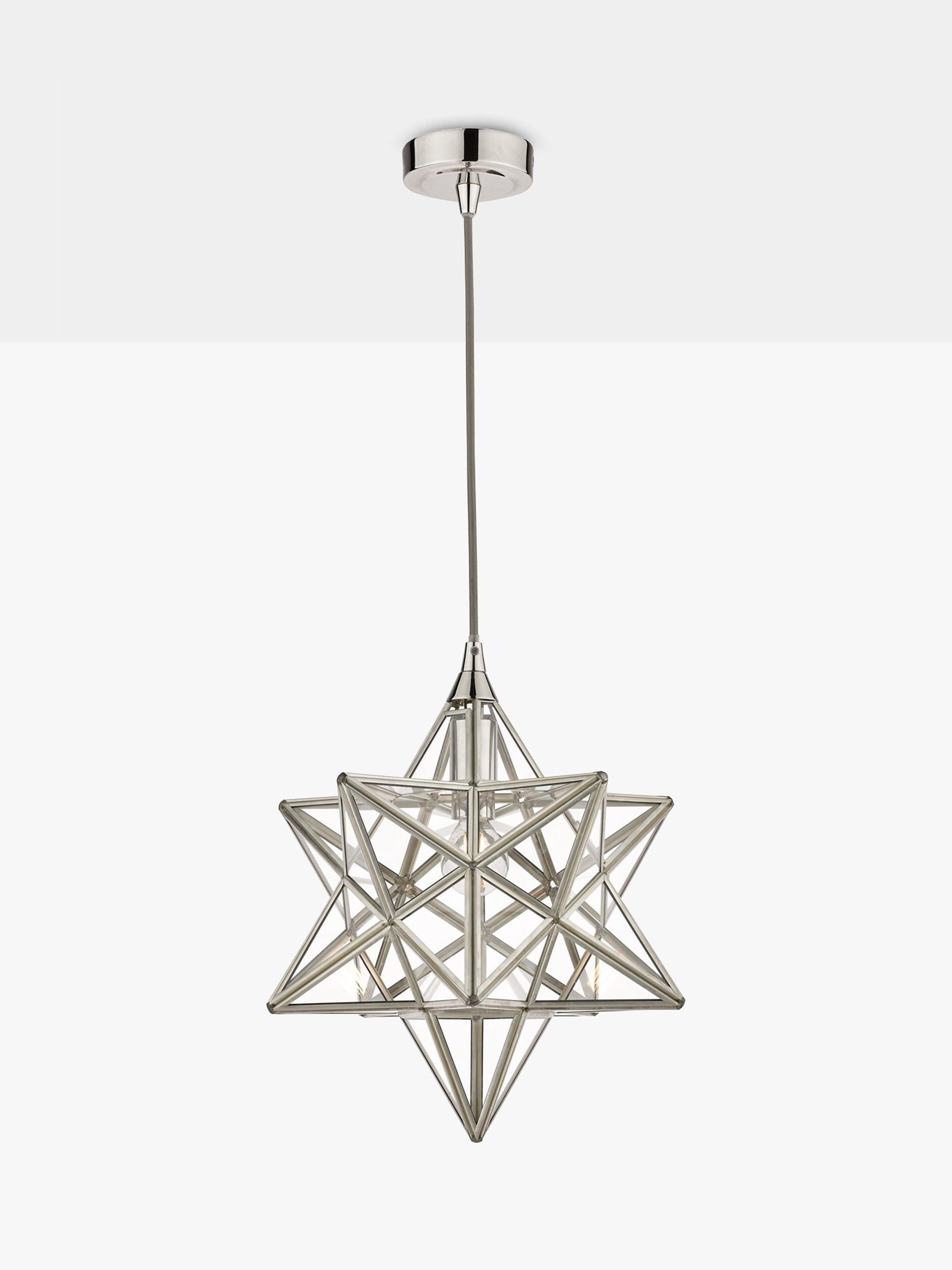 Laura Ashley star glass ceiling light polished silver - British product