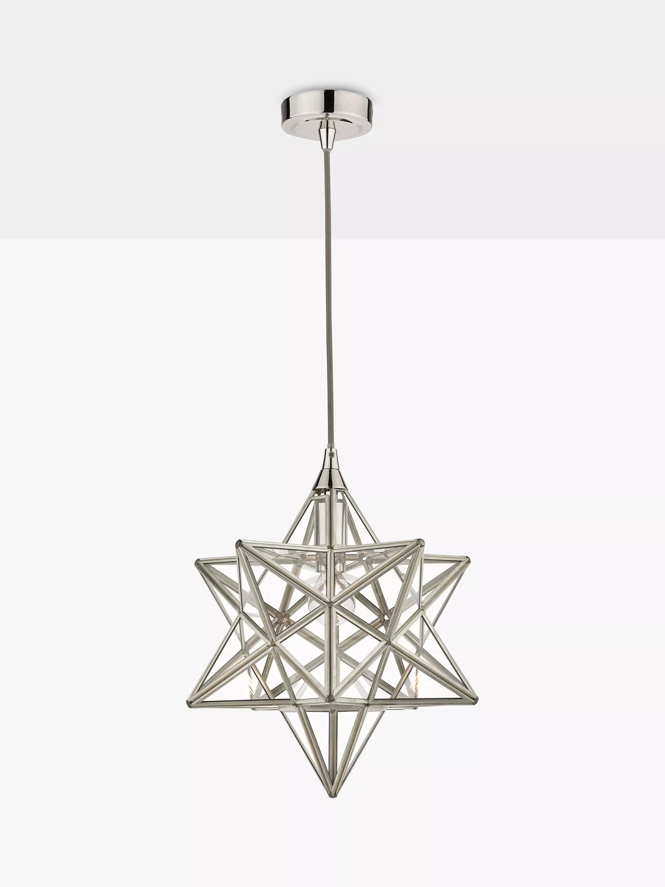 Laura Ashley star glass ceiling light polished silver - British product