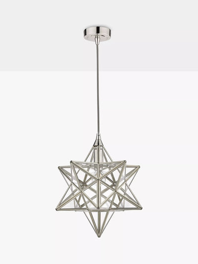 John Lewis Laura Ashley Star Glass Ceiling Light, Polished Silver- Buy online at McGrocer