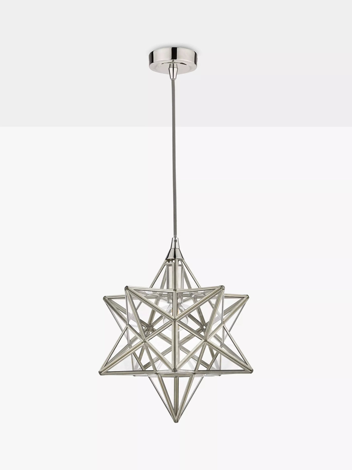 Laura Ashley star glass ceiling light polished silver - British product