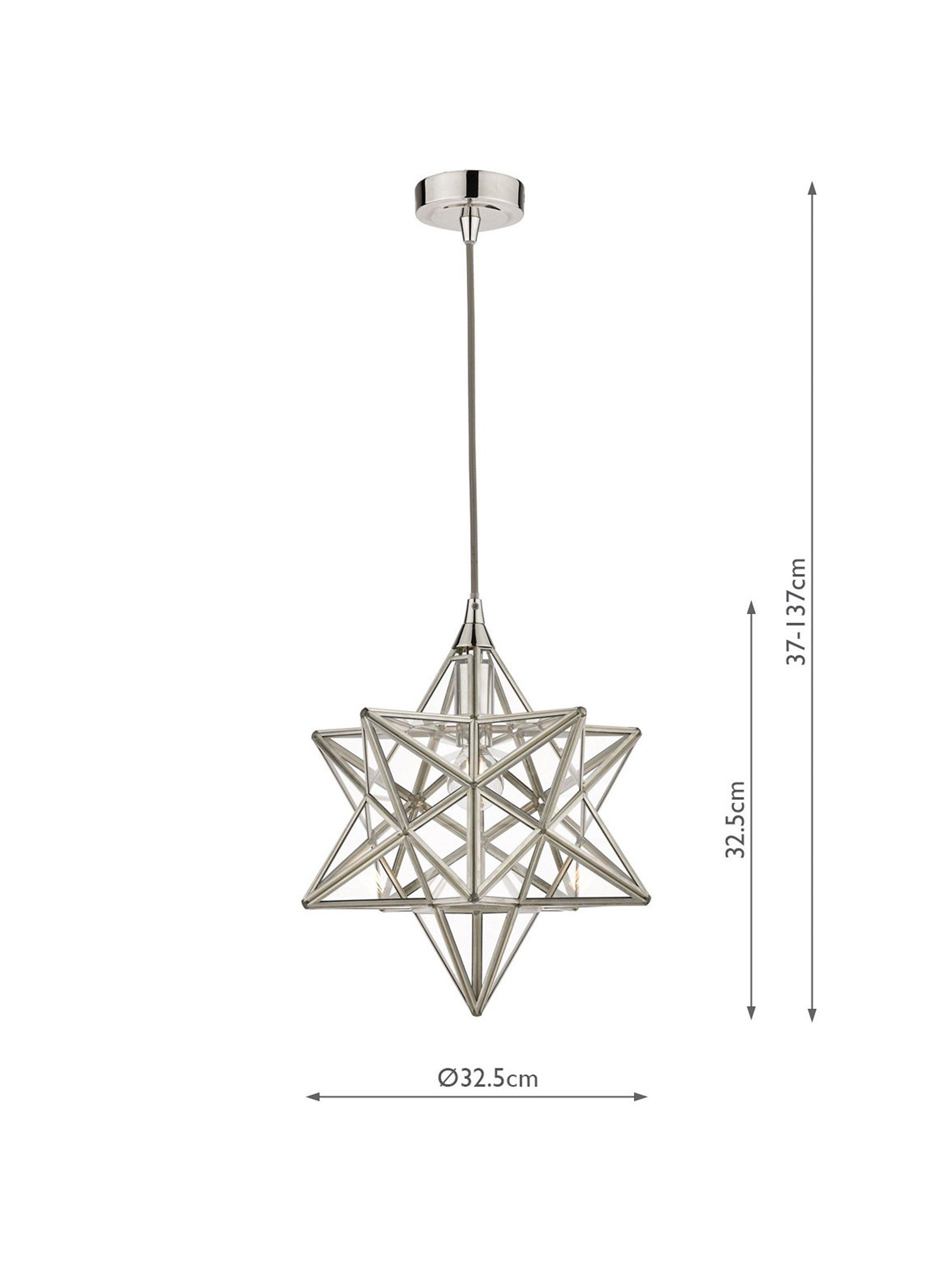 Laura Ashley star glass ceiling light polished silver - British product
