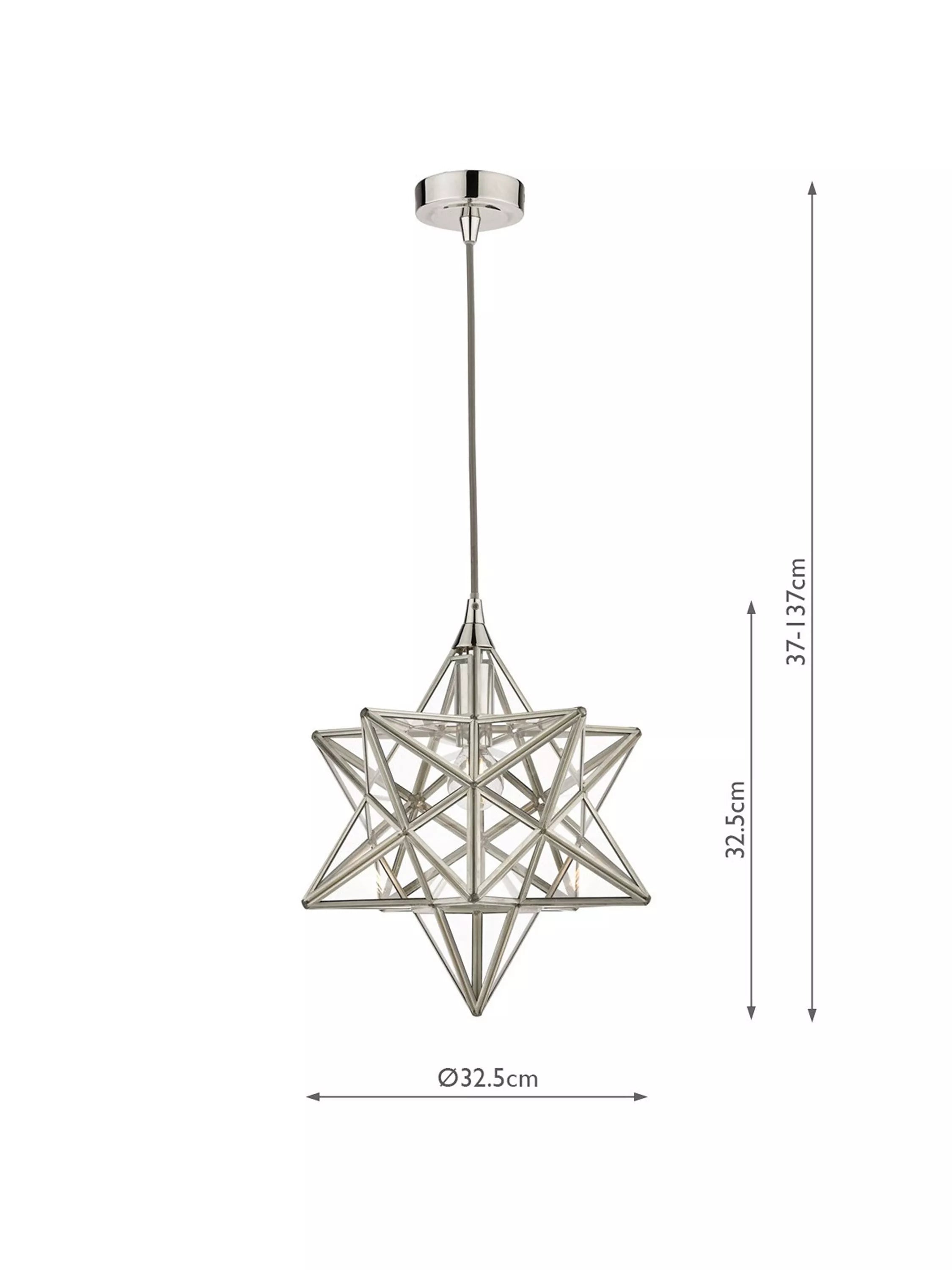 Laura Ashley star glass ceiling light polished silver - British product