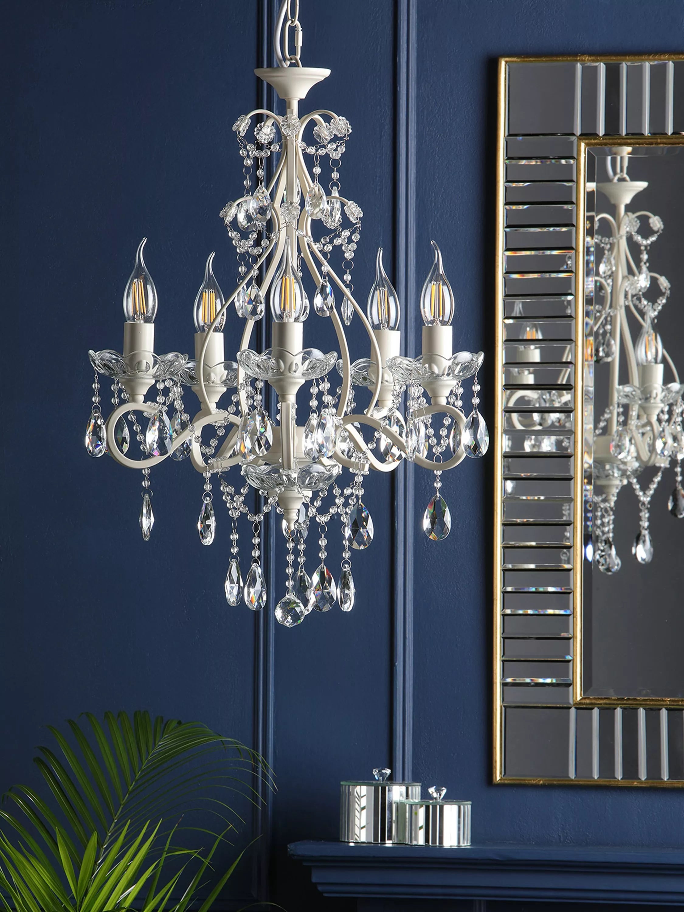 Laura Ashley Shamley chandelier matt white finish - British product