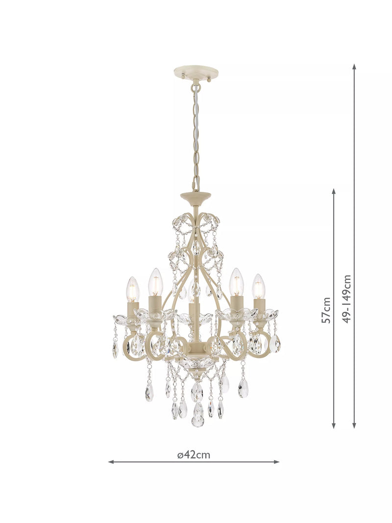 Laura Ashley Shamley chandelier matt white finish - British product
