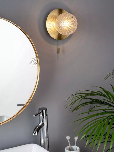John Lewis Laura Ashley Prague Textured Glass Bathroom Wall Light- Buy online at McGrocer