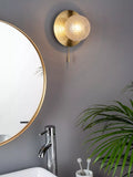 Laura Ashley Prague Textured Glass Bathroom Wall Light, Clear/Brass