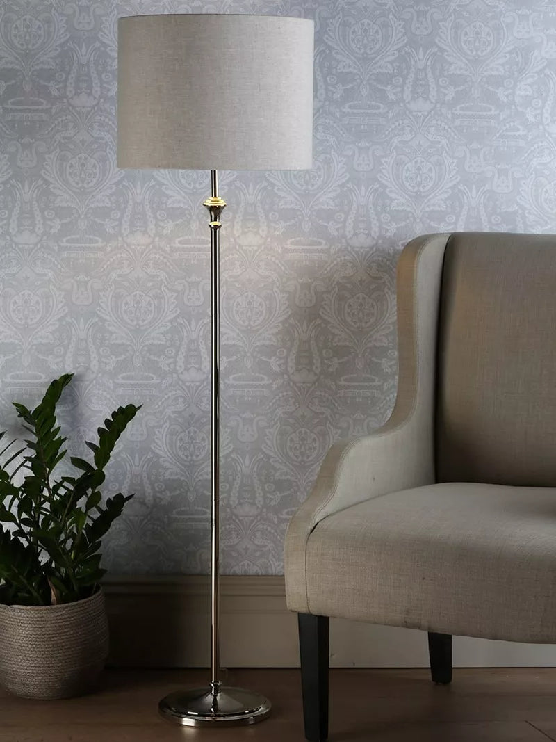 Laura Ashley Highgrove floor lamp polished nickel H150cm (British brand)