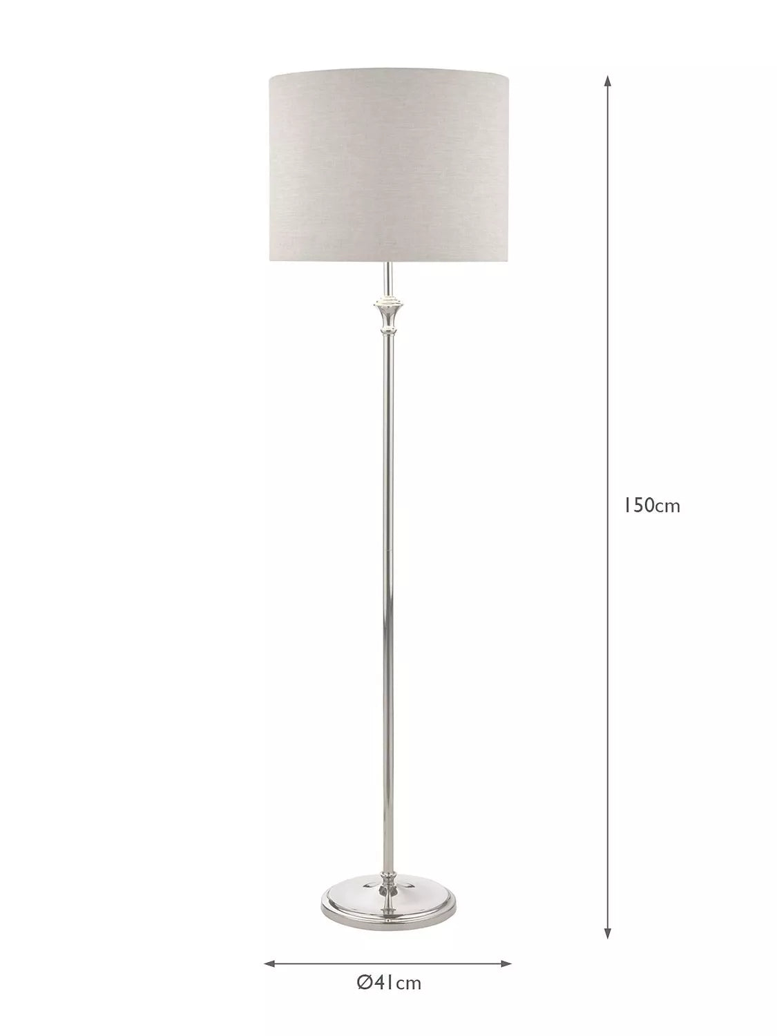 Laura Ashley Highgrove floor lamp polished nickel H150cm (British brand)