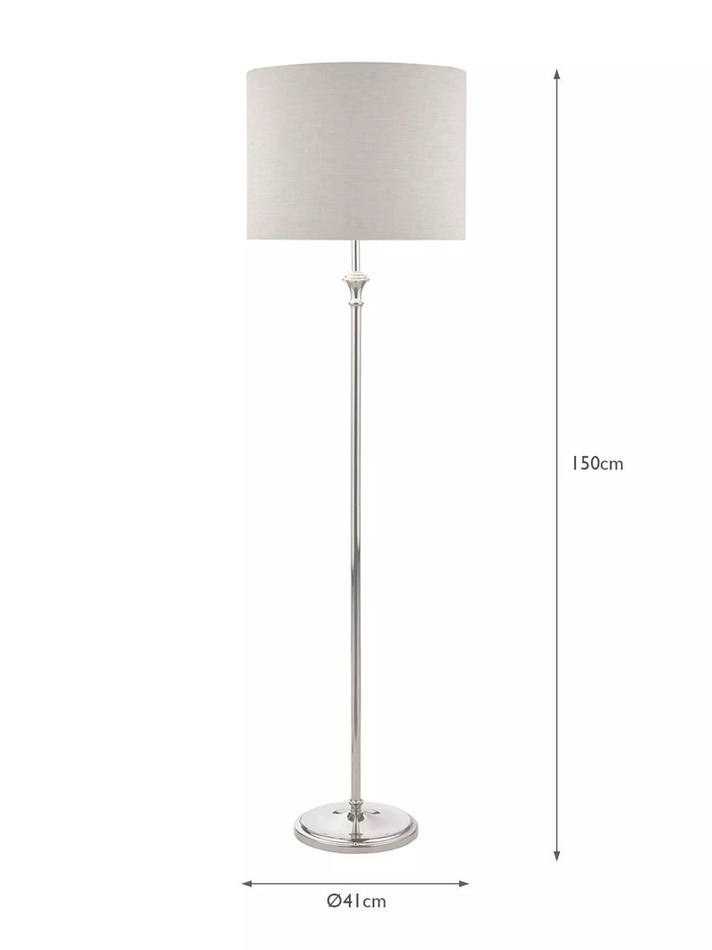 Laura Ashley Highgrove floor lamp polished nickel H150cm (British brand)